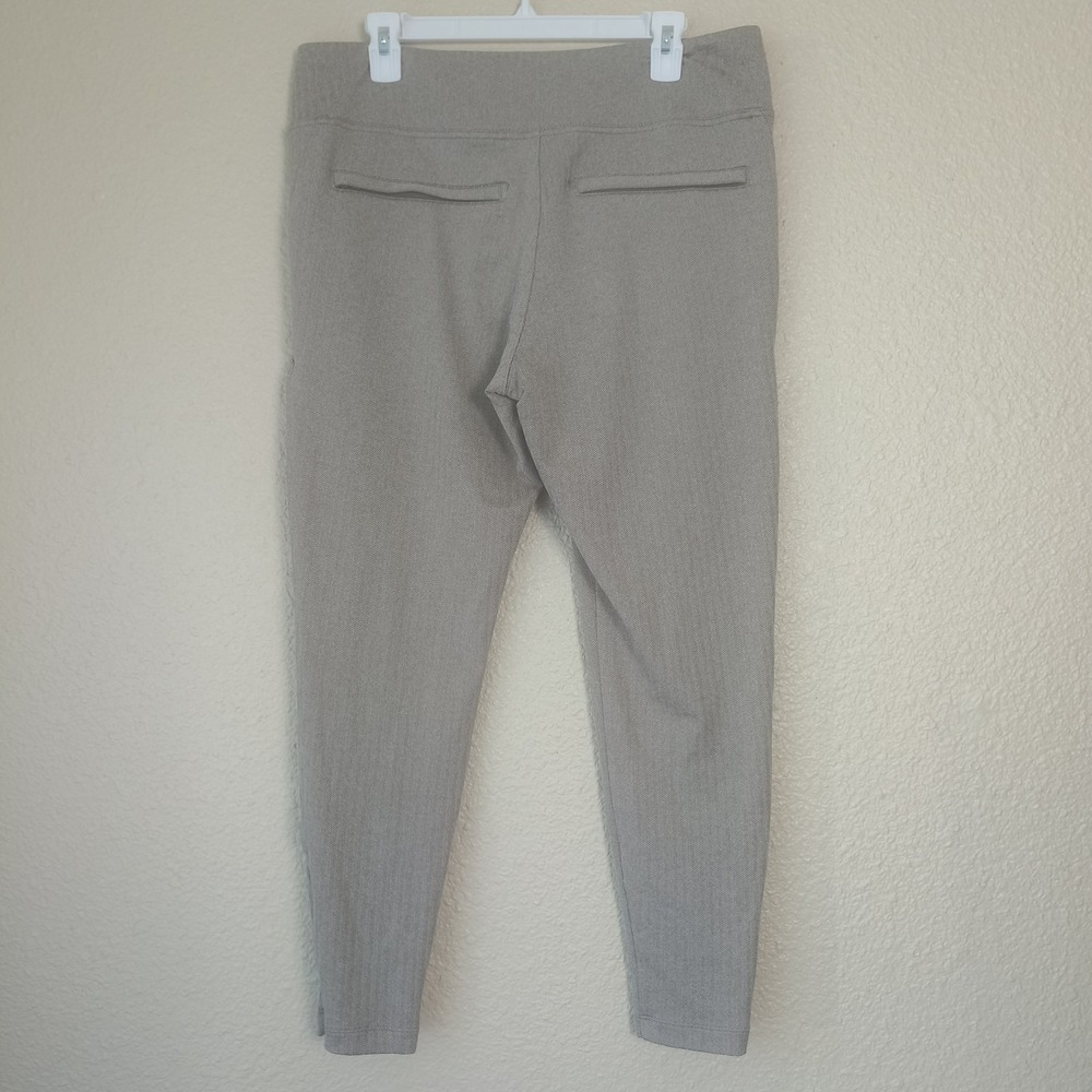Athleta Delancey Skyline Zip-Up Ankle Herringbone Leggings for Women Sz XL Beige - Picture 3 of 11